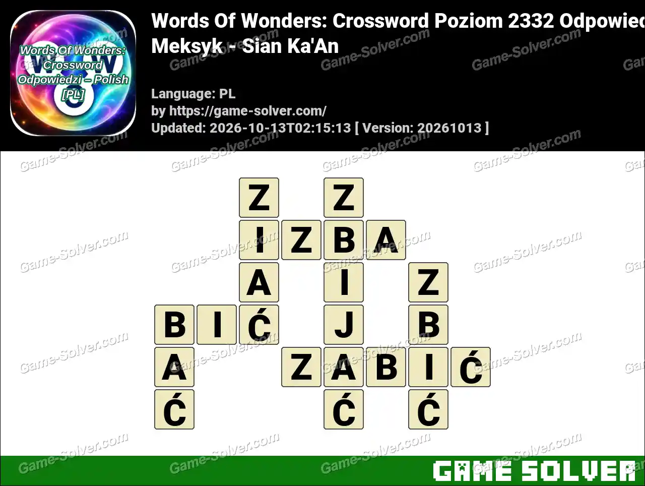 Words Of Wonders: Crossword Poziom 2332 Odpowiedzi – Meksyk – Sian Ka’An